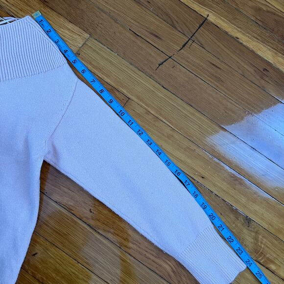 Anthropologie MOTH Off the Shoulder Boat Neck Light Pink Sweater Size XS - Picture 16 of 16